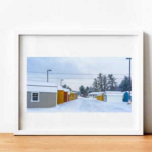 Portsmouth New Hampshire impresión, arte de pared de invierno, fotografía de nieve, arte de cabina, impresión de fotos
