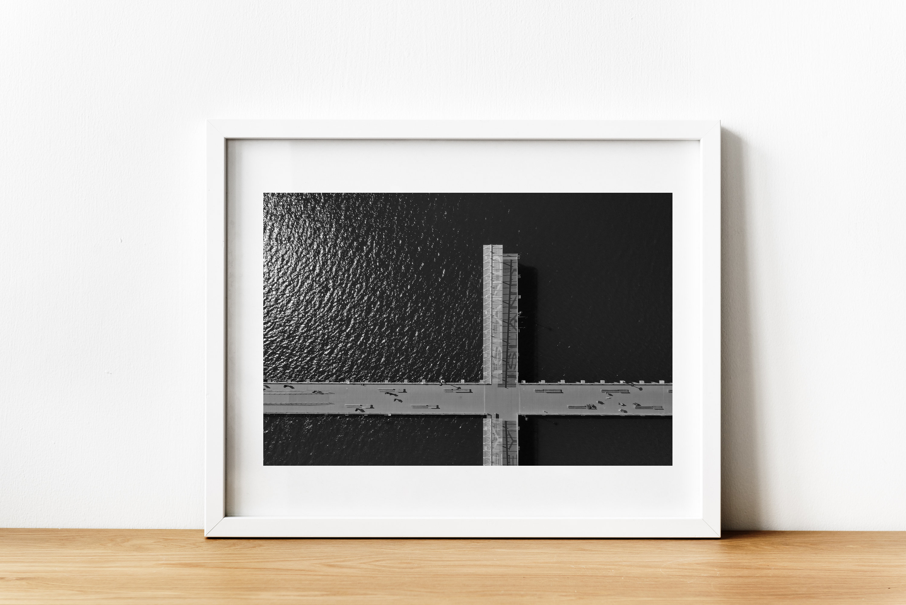 Boardwalk Photo, Black and White Print, Coney Island, NYC Photography, New York City, Brooklyn Photography, Drone Aerial Photography