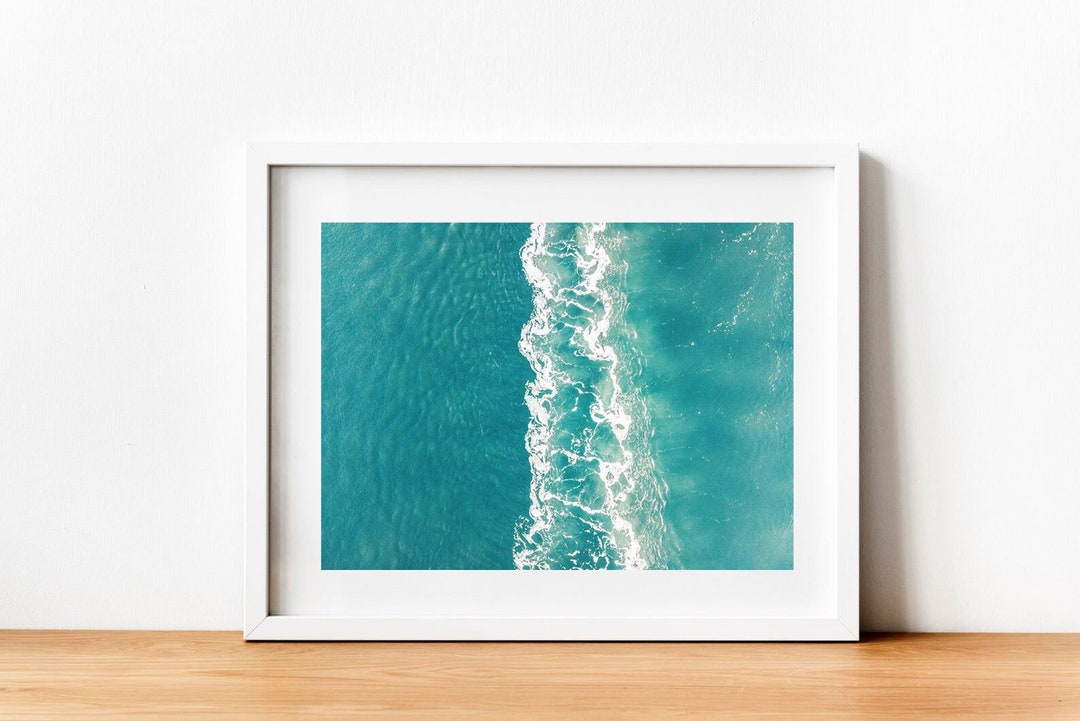 Ocean Print, Beach Wall Art, Aerial Ocean Photography, Coastal Decor