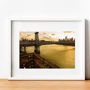 Williamsburg Bridge Photo, Domino Sugar Factory Print, NYC Print, Brooklyn Photography, NYC, Bridge
