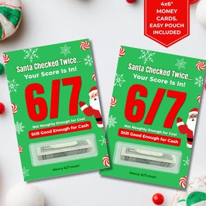6 7 Christmas Money Gift Card - Money Card Holder - Teenage Gift Idea - Christmas Gift - Tween Gift - Cash Gift - Six Seven - Bruh