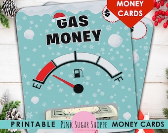 CHRISTMAS MONEY CARDS - Gas Money - Money Card Holder - Gift Card - Funny Christmas Card - Stocking Stuffer - Cash - Printable - Digital