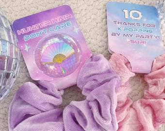 K Pop Scrunchie Party Favors - Korean Pop Music Party - Favors - Hunters Birthday - Goodie Bags - Hair Ties