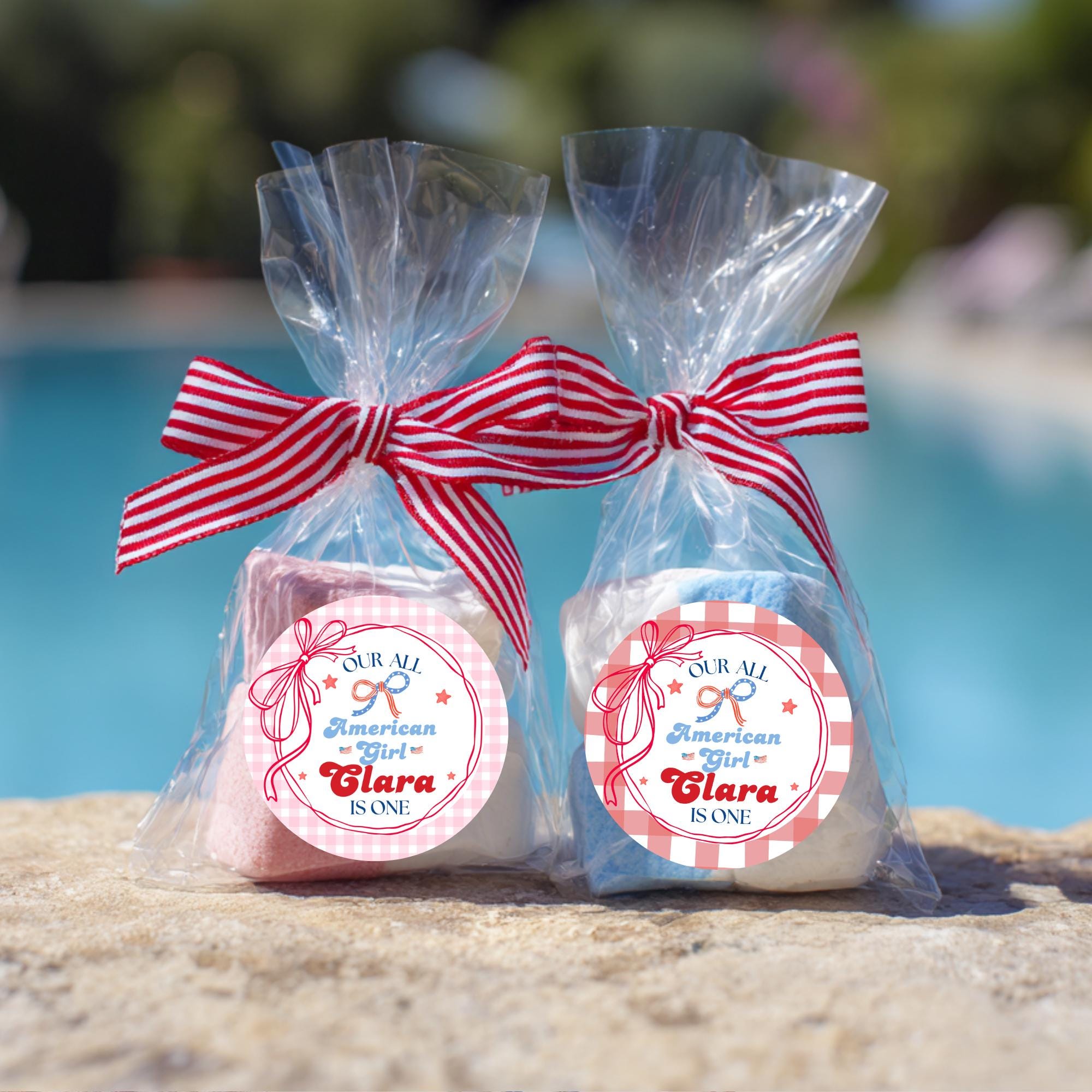 All American Girl Sticker Favors