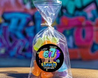 6 7 Birthday Stickers - Boy Birthday - Six Seven - Seventh Birthday - Pre-teen - Tween Birthday - Trendy -Bruh you in? - Party Favors - Blk