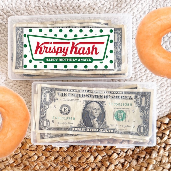 Birthday Krispy Kash Money Holder Box - Donut Theme Cash Gift - Money Card - Funny Gift - Gift Card Holder - Money Envelope - Donuts