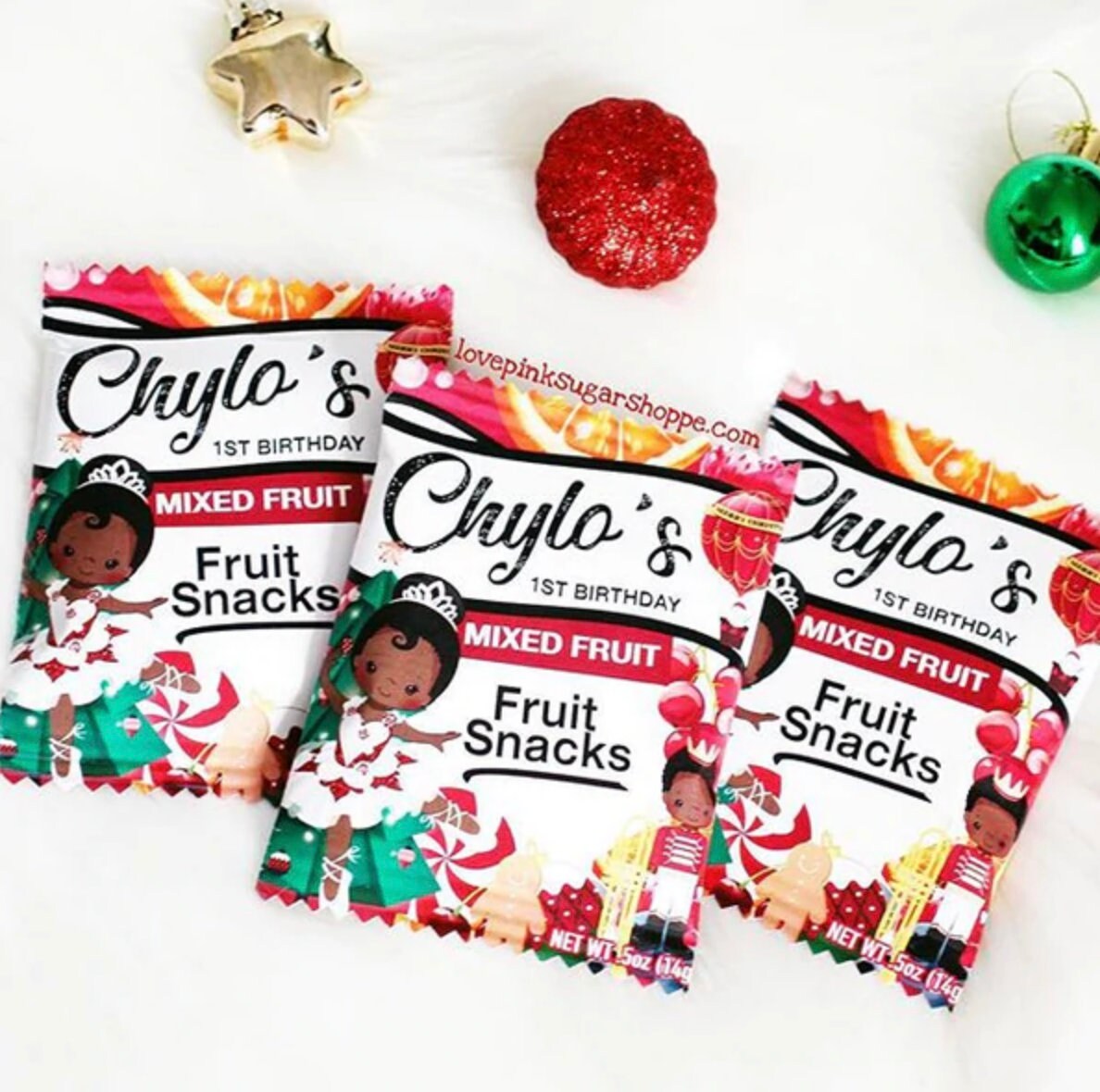 Canva Party Favor Templates Fruit Snacks Templates Pink Etsy