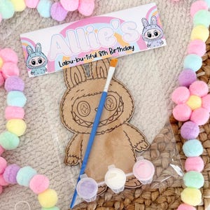 Labubu Birthday Party Paint Kit Favor - Labubu Party Favor - DIY - Craft - Gift - Magnet