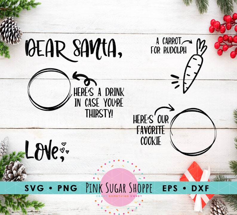 Lieber Santa SVG Santa Tray SVG Santa Placemat Kekse und Bild 1.