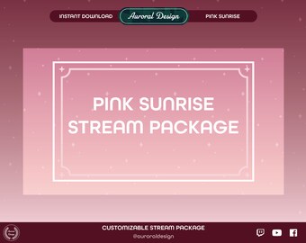 Pink Sunrise Overlay Package - Sunrise/Morning/Moon/Starry Night/Vtuber/Space/Purple/Pink/Twitch/Overlay/Full Screen/Just Chatting/Streamer/