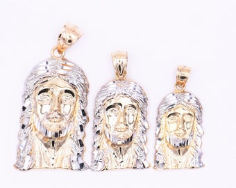 Sterling Silver Jesus Head Crown of Thorns visage de Jésus Charme Pendentif