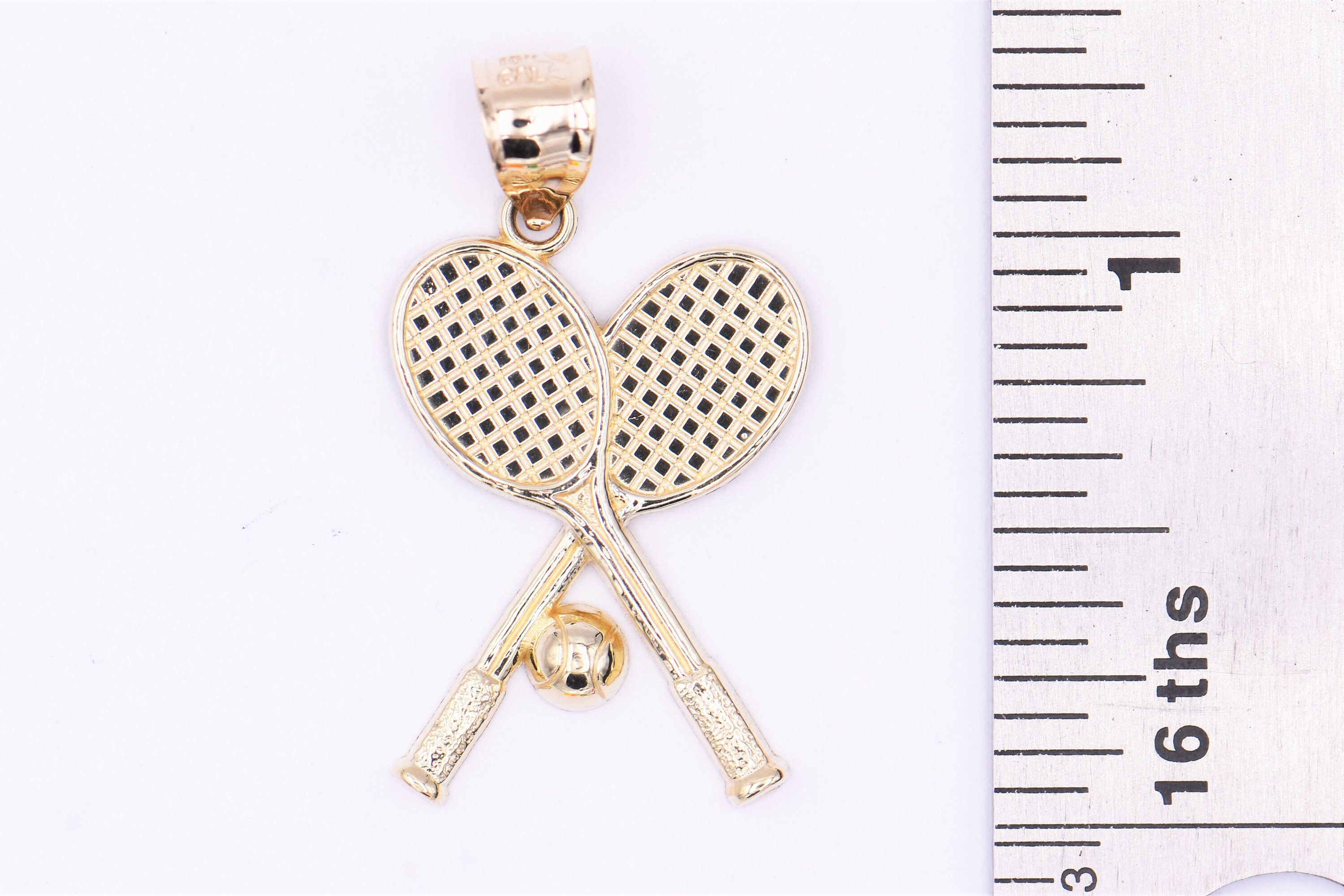 10k Yellow Gold Fine Jewelry Sport Tennis Pendant Etsy