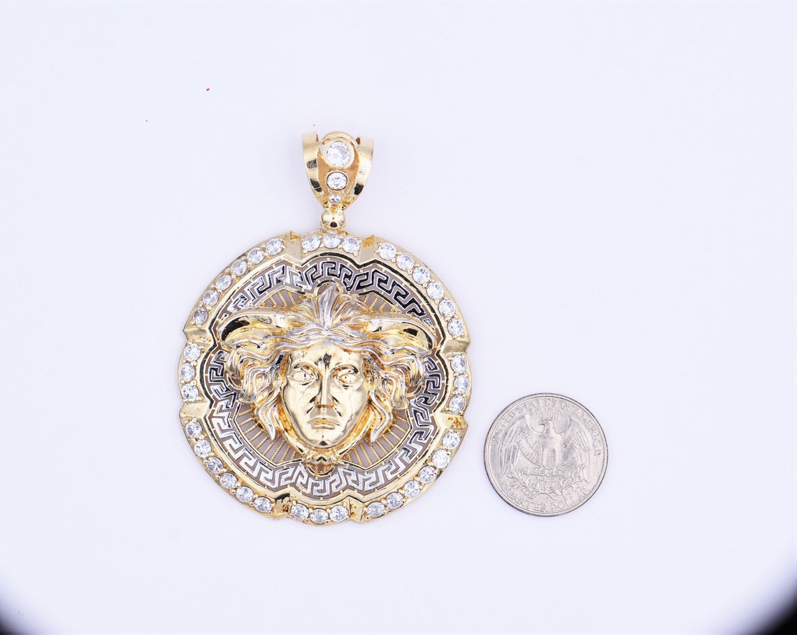10k gold versace pendant