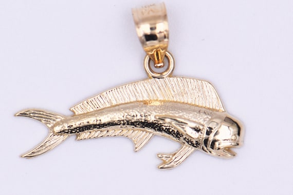 10k Yellow Gold Fine Jewelry Solid Fish 