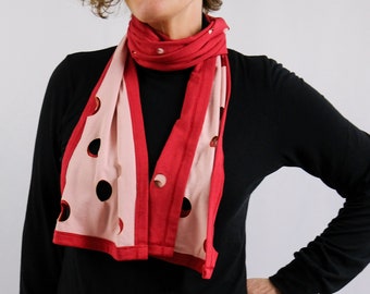 Bamboo Jersey Two-toned Scarf with Laser Cut Peekaboo Holes