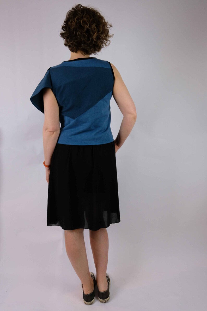 Eco Handmade Close Fitting Sleeveless Origami Mouse Sweatshirt Made made from reclaimed materials image 3