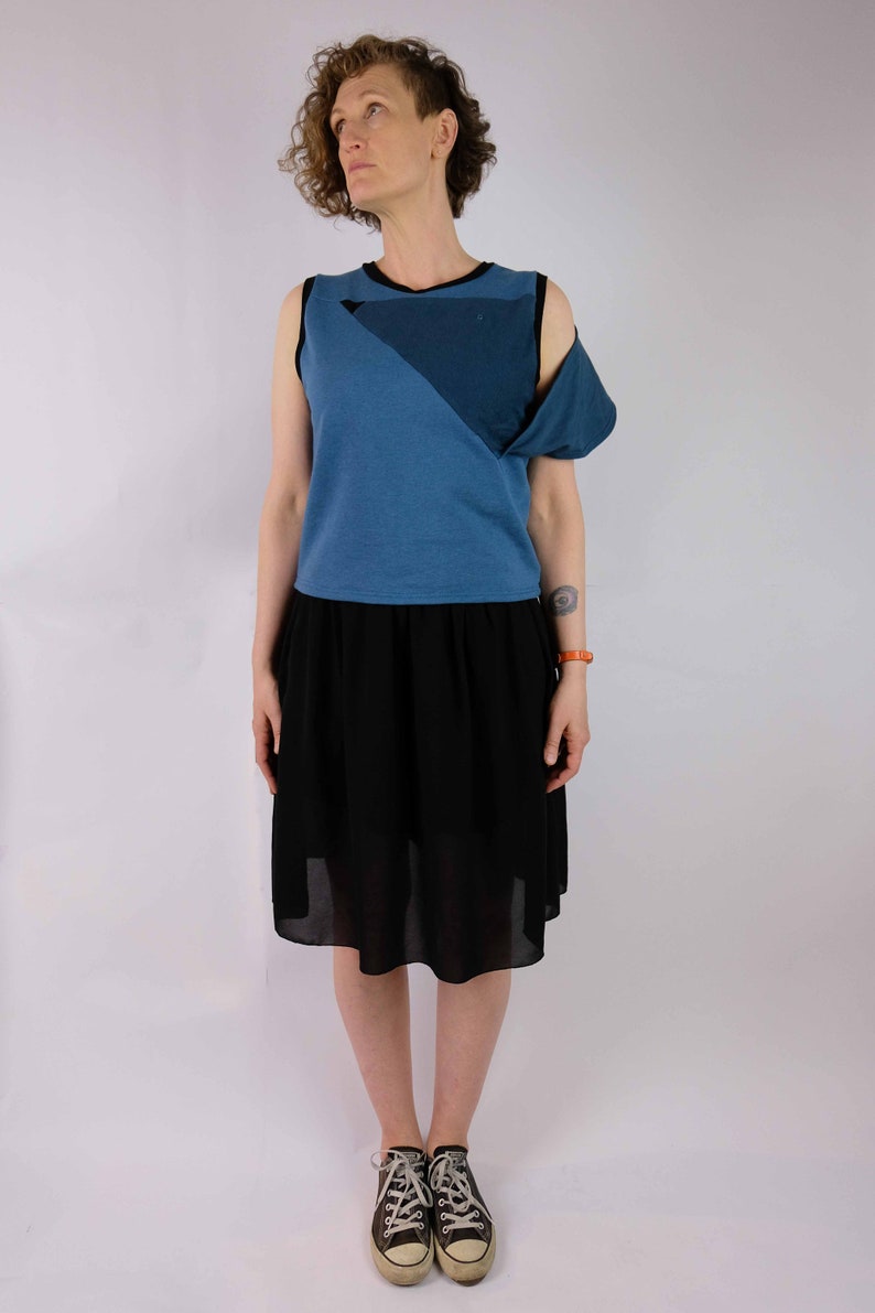 Eco Handmade Close Fitting Sleeveless Origami Mouse Sweatshirt Made made from reclaimed materials image 2