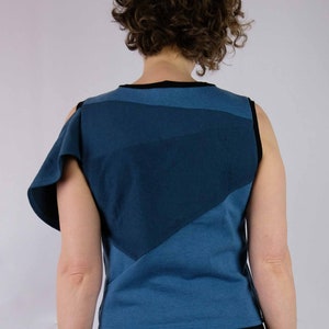 Eco Handmade Close Fitting Sleeveless Origami Mouse Sweatshirt Made made from reclaimed materials image 4