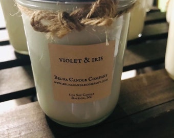 Violet & Iris Soy Candle, Floral Scented Candle, Holiday Gift, Self Care Gift, Relaxing Candles,Calming Candles,Clean Scents, Candle Gift
