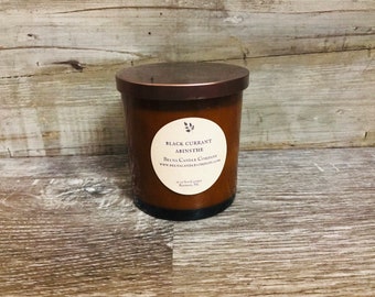 Negro grosella Absinthe soy Candle, Fall Candles, regalo de cumpleaños, regalo de vela de vacaciones, regalos para él, regalo de bienvenida, velas propiedad negra