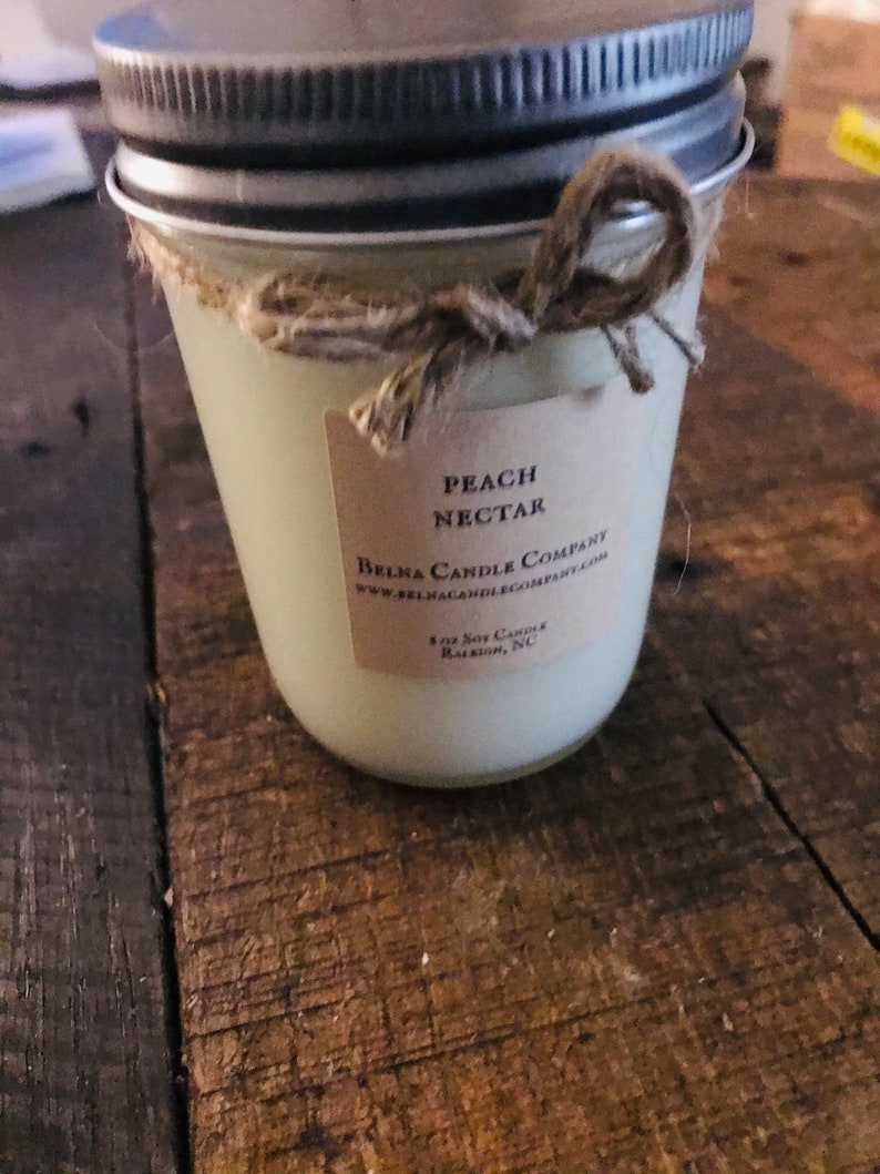 Peach Nectar Soy Candle,Scented Candles, Summer Scented Candles, Vegan Candle, Calming Gift, Relaxing Candle, Candle for Her, Self Care image 2