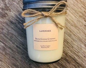 Lavender Soy Candle- Handpoured, Spa Gift, mason jar, Vegan Candle, Aromatherapy, meditation candle, Yoga Candle, Graduation Gift, Self Care