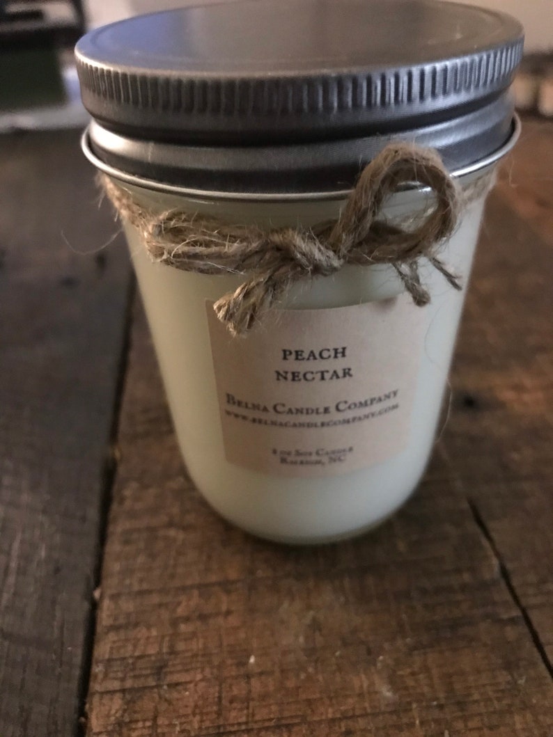 Peach Nectar Soy Candle,Scented Candles, Summer Scented Candles, Vegan Candle, Calming Gift, Relaxing Candle, Candle for Her, Self Care image 6