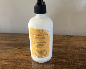 Black Girl Magic Goat's Milk Lotion, Regalo de cumpleaños para ella, Regalo nupcial, Regalo para ella, Loción de leche de cabra, Kit de cuidado personal, Regalo de relajación