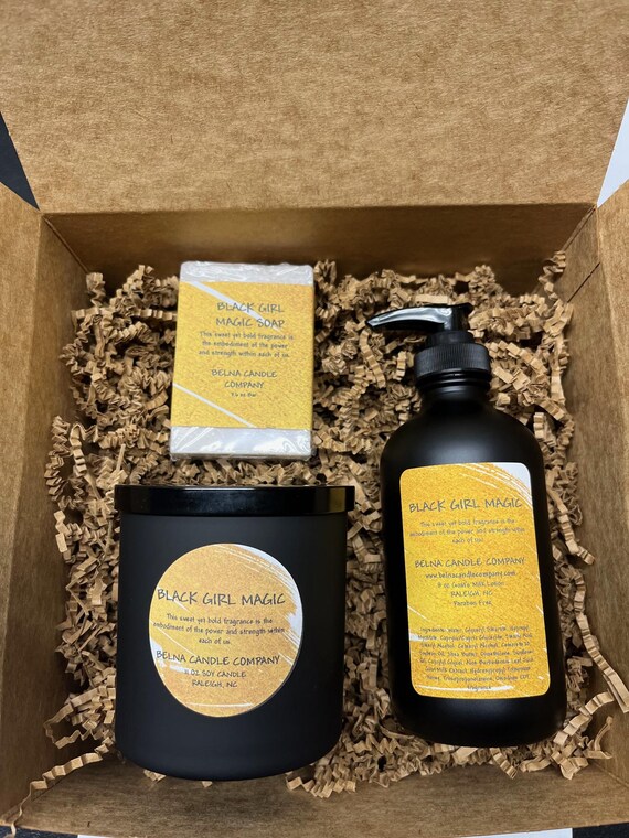 Deluxe Black Girl Magic Gift Set, Birthday Gift,Bridal Gift,Gift for Her,Candle Gift Set, Self Care Kit, Mother's Day Gift, Best...
