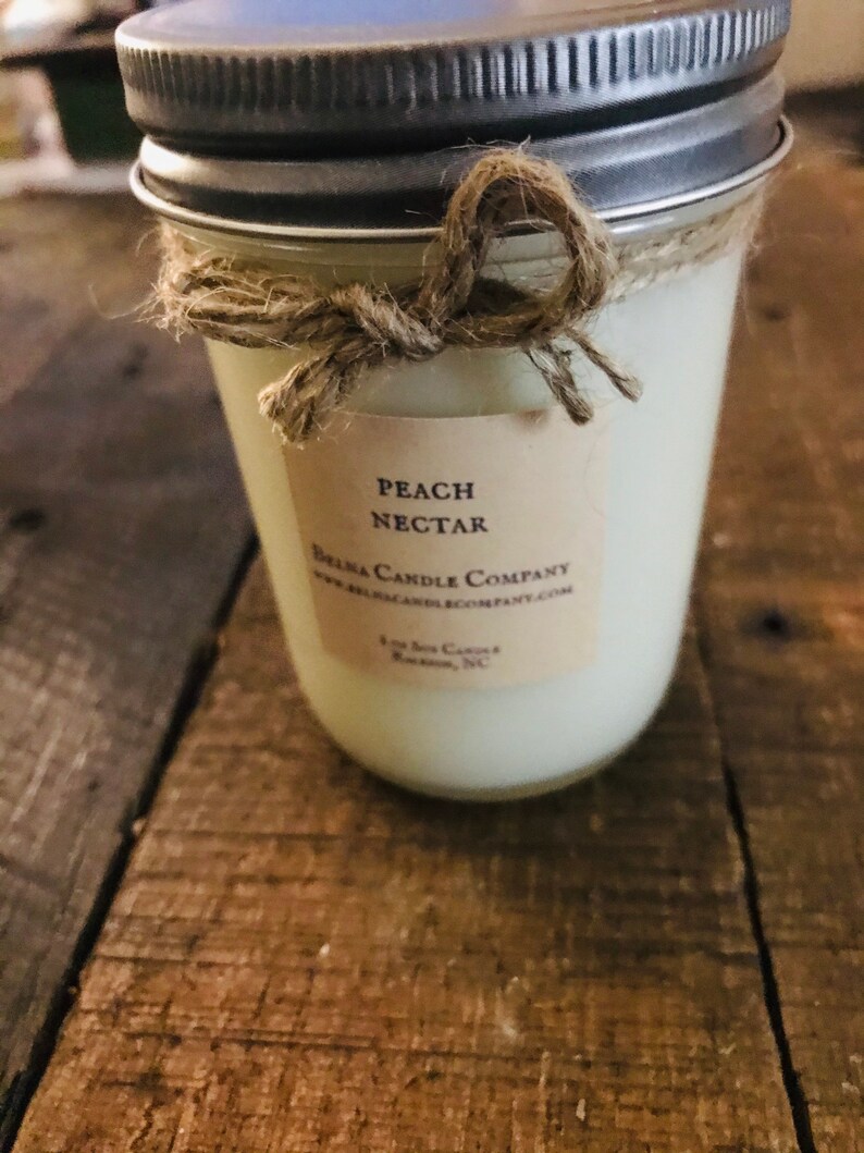 Peach Nectar Soy Candle,Scented Candles, Summer Scented Candles, Vegan Candle, Calming Gift, Relaxing Candle, Candle for Her, Self Care image 3