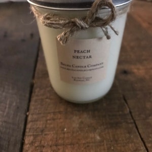 Peach Nectar Soy Candle,Scented Candles, Summer Scented Candles, Vegan Candle, Calming Gift, Relaxing Candle, Candle for Her, Self Care image 4