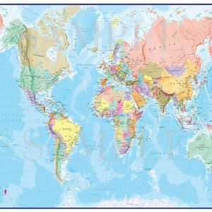 World Map Birthday Side Strips Icing Sheets World Map Cake Wrap