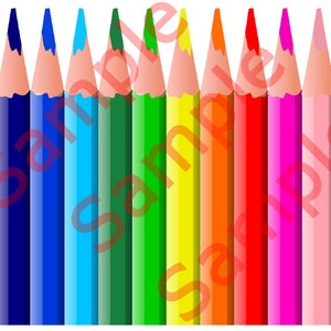 Pencils EDIBLE image Cake Decorations Pencils cake stripes  High Quality Icing sheet