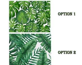 Tropical leaves Pattern frosting paper strips for sides of cakes Edible Cake Decorations tropical leaf print Choose Your Option