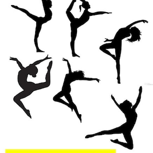 Gymnasts Dancers Silhouettes EDIBLE  Cake Decals, Gymnastics Cake, Gymnastics Cupcakes, Tumbling Gymnastics Edible Image Icing Sheets