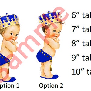 Royal Blue and Gold Little Prince Baby EDIBLE Cake Topper Image ICING SHEETS