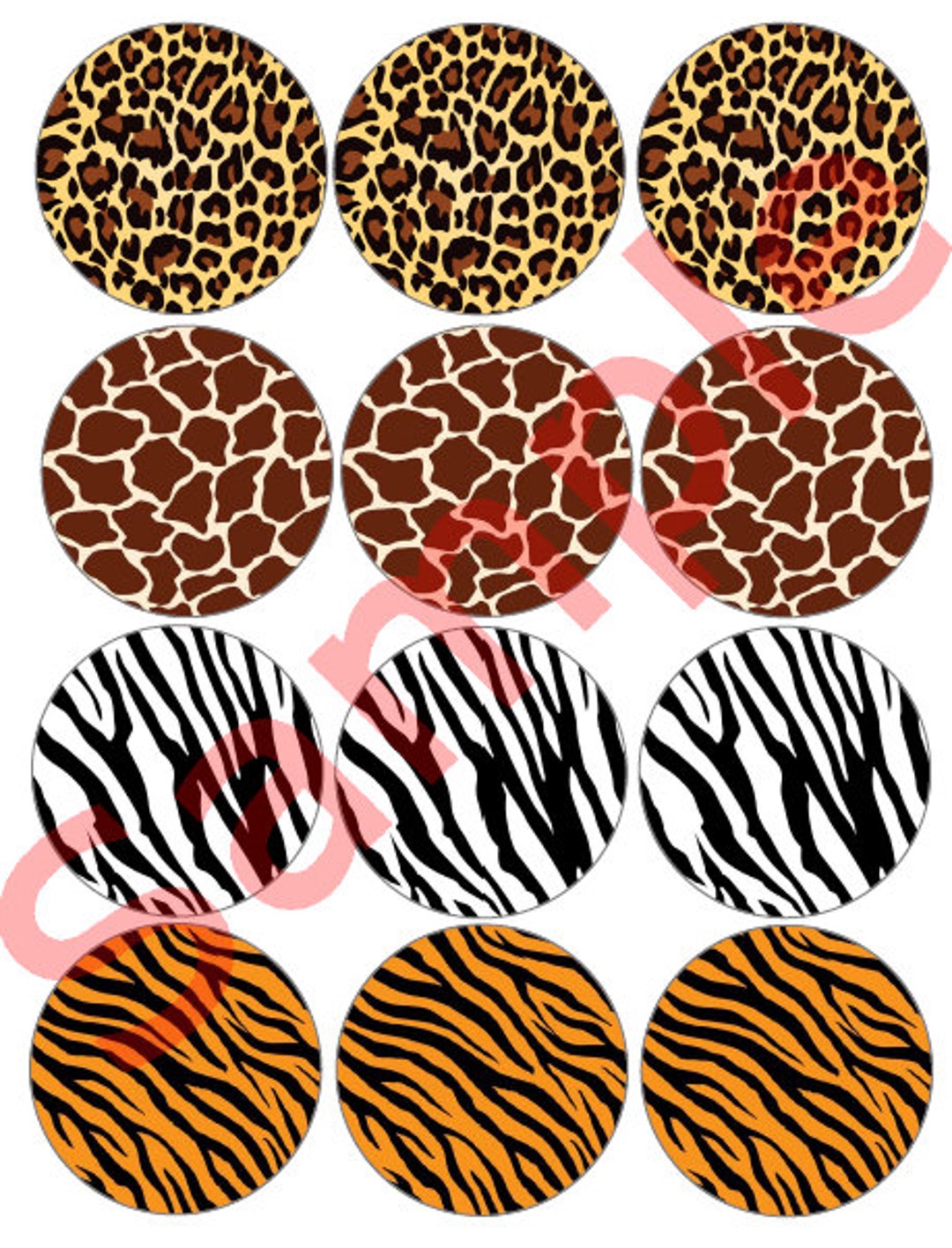 Safari Animal Print Edible Images Topper Edible Cupcake Toppers Jungle ...