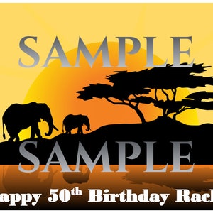 Safari Animals edible cake topper Jungle Party Cake Decorations party ideas personalized cake topper 1/4 Icing sheet safari cake sides wrap