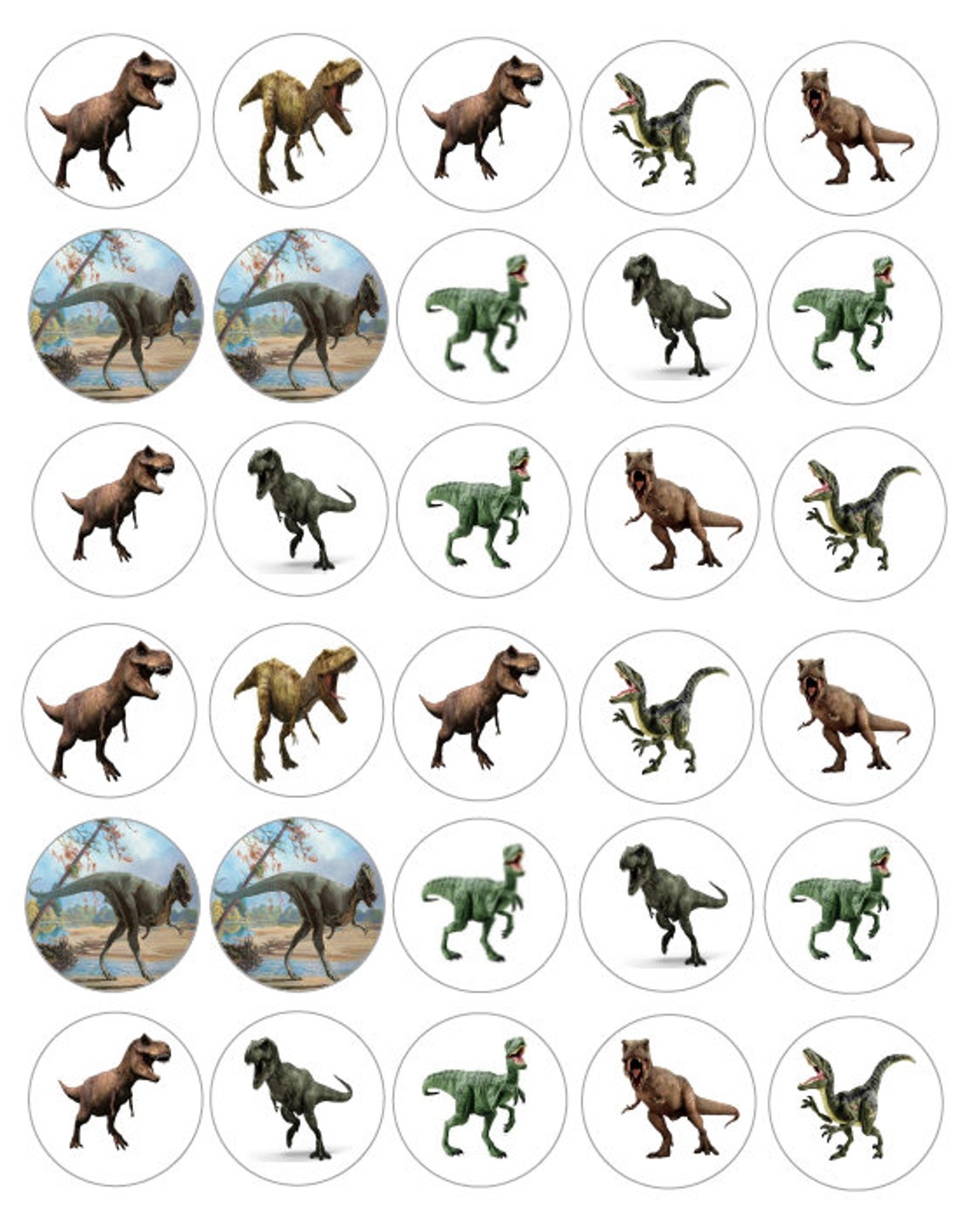 DINOSAUR Edible Cupcake Toppers DINOSAUR Cupcake Toppers Custom ...