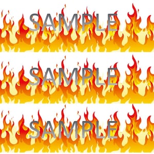 FIRE EDIBLE image Cake Decorations FIRE cake stripes  High Quality Icing sheet fire edible image Fire Flames  Image