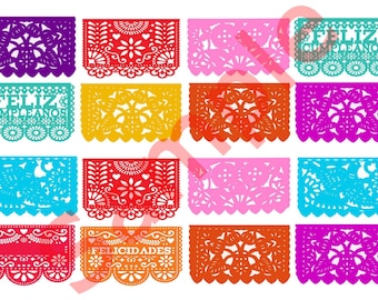 Mexican Fiesta Decoration Banners Edible Icing Sheets, Fiesta Banner Edible cake decoration,Mexican papel picado banner edible icing sheet