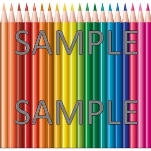 Pencils EDIBLE image Cake Decorations Pencils cake stripes  High Quality Icing sheet