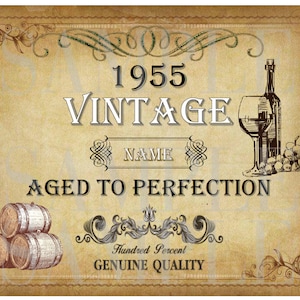 Vintage Aged to Perfection EDIBLE Cake Topper Image Genuine Quality High Quality Icing Sheet