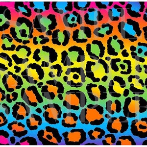 Rainbow Cheetah Print EDIBLE image Cake Decorations  High Quality Icing sheet