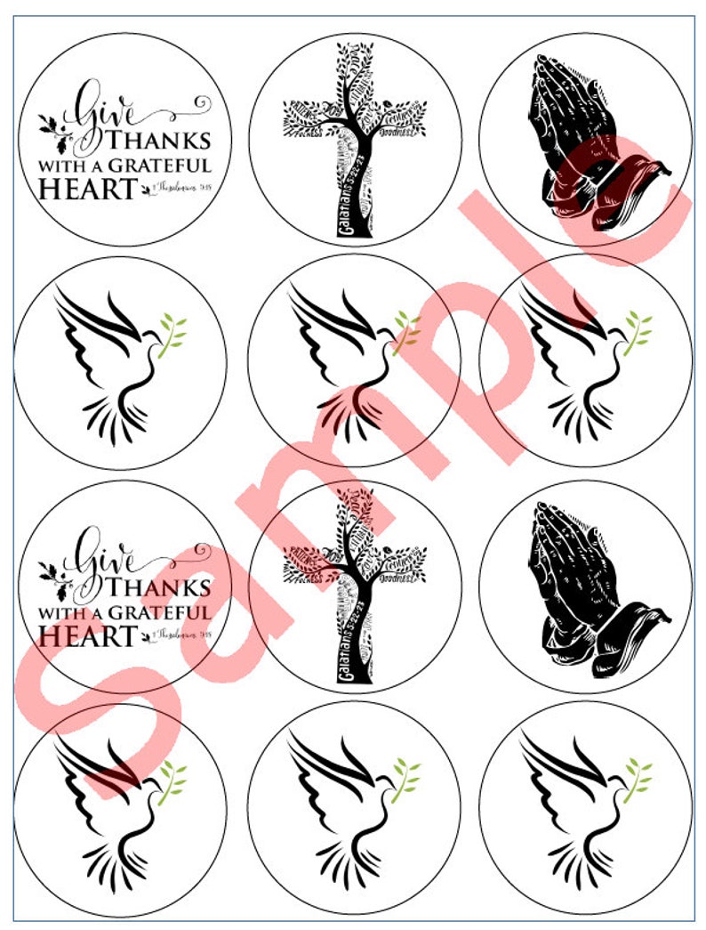 Religious Cupcake Toppers Edible Baptism Christening Icing Etsy