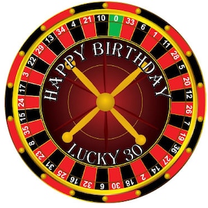 Casino Roulette Las Vegas Icing Sheets Birthday image Cake High Quality edible image