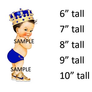 Royal Blue and Gold Little Prince Baby Sneakers EDIBLE Cake Topper Image Prince Boy  Prince Boy ICING SHEET