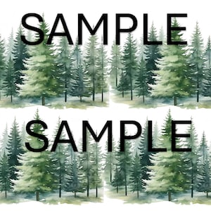 Pine Tree Forest Edible Cake Wrap frosting paper strips for sides of cakes Edible Cake Decorations