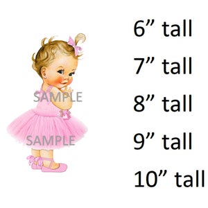 Candy Pink Tulle Party Dress Ankle Ribbon Shoe edible baby image baby shower Icing Sheet cake decoration Cupcake Toppers