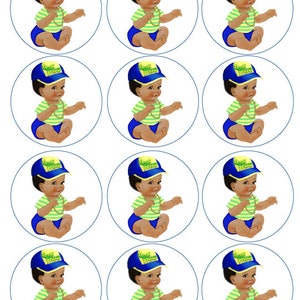 90s Hip Hop Fresh Prince CUPCAKE Toppers edible Stickers Decals for Cakes Cupcakes Cookies Fresh Baby Shower Party Edible Icing Sheets